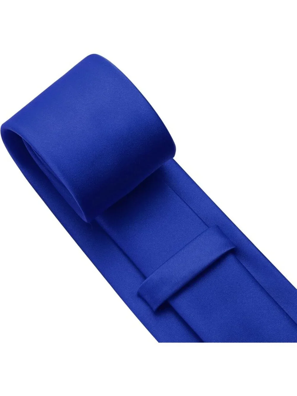 Men's Royal Blue Solid Microfiber Plain Formal Silk Necktie For Business Dress